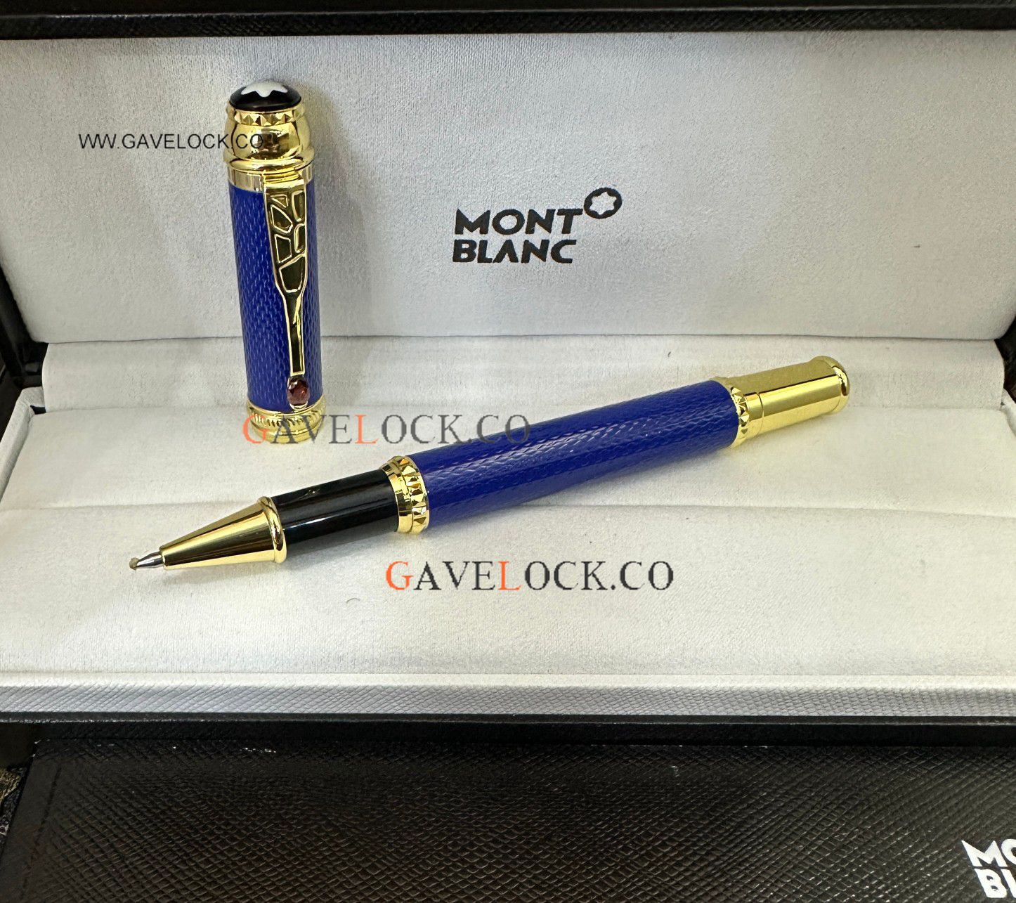 Replica Mont blanc Blue & Gold Rollerball Scipione Borghese